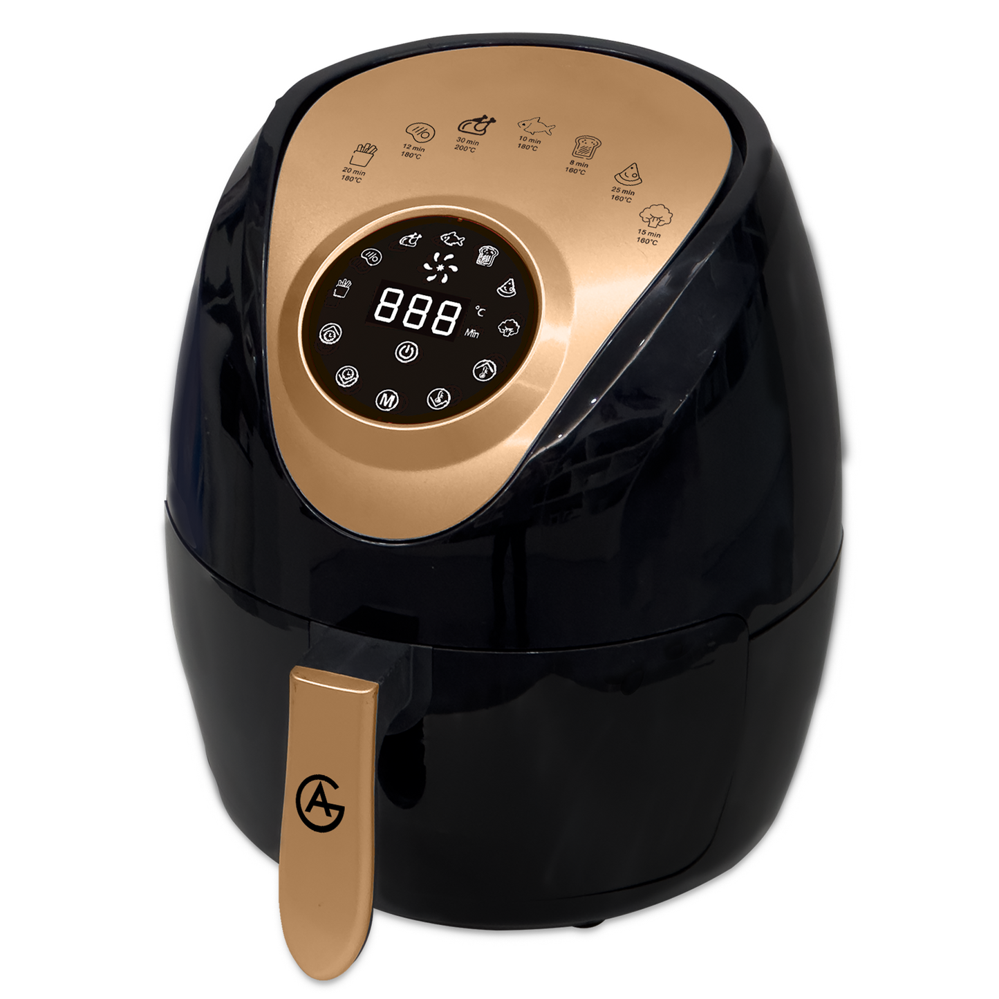 AG XXL Premium Airfryer – Bis zu 8 Personen – 5,5 l – Extrem leise – 8 automatische Kochprogramme