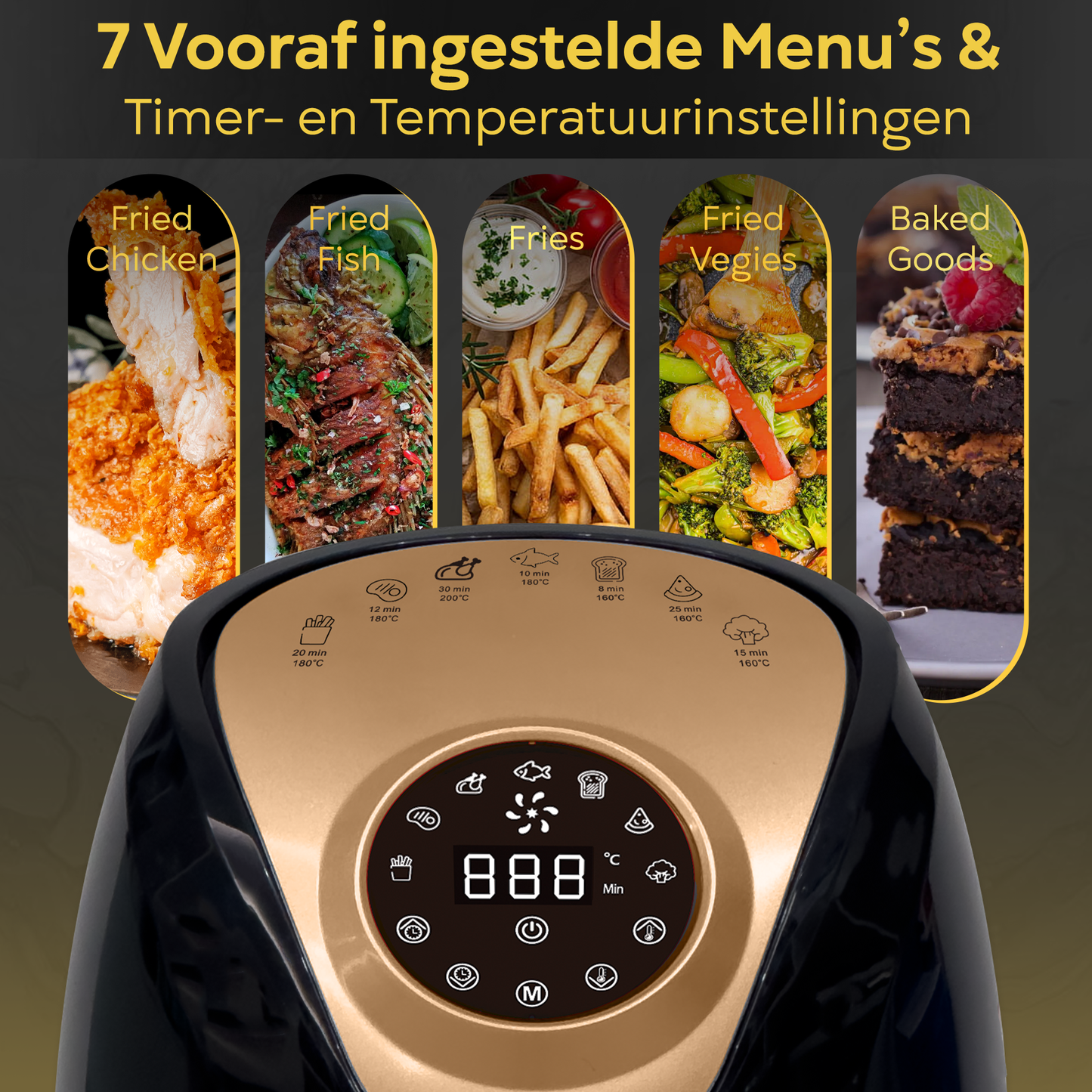 AG XXL Premium Airfryer – Bis zu 8 Personen – 5,5 l – Extrem leise – 8 automatische Kochprogramme