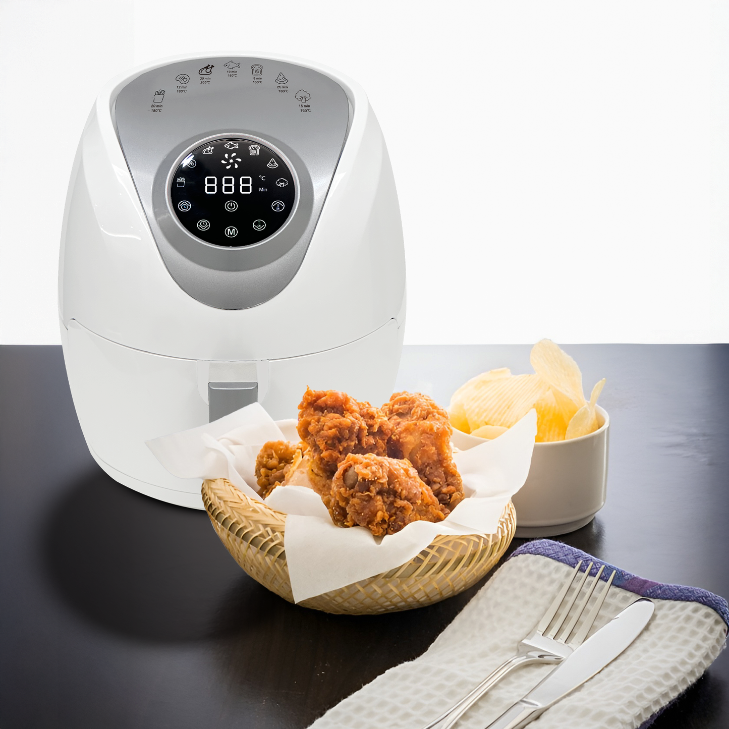 AG Airfryer Compact - White- tot 4 Personen - 4 Liter