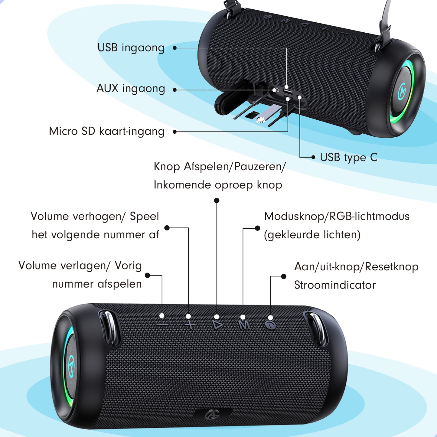 AG Bluetooth-Lautsprecher High End mit Beleuchtung