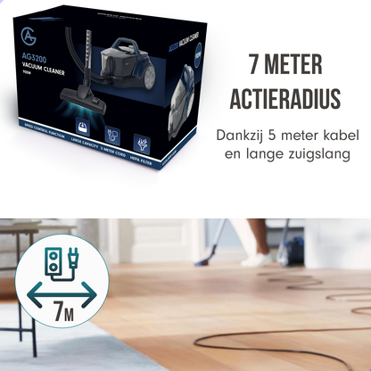 AG Stofzuiger Zonder Zak - Extra Sterke Zuigkacht: 900W
