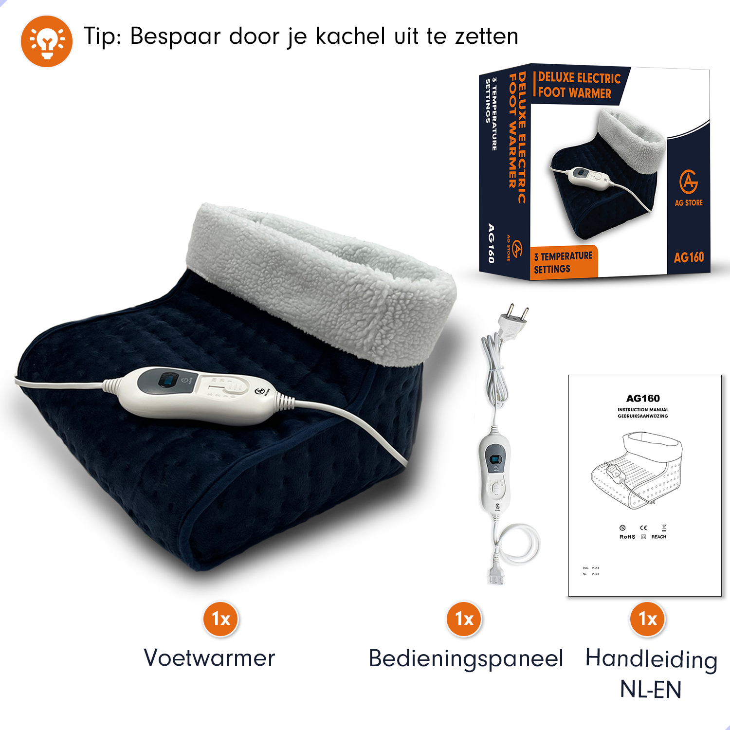 AG Voetenwarmer Navy Blue