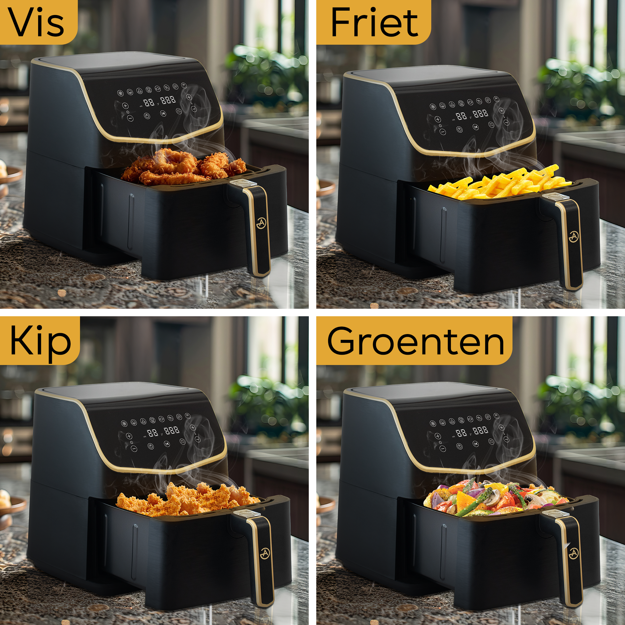 AG XXL Premium Airfryer - Tot 8 Personen - 5.5L - Extreem Stil - 8 automatische kookprogramma's