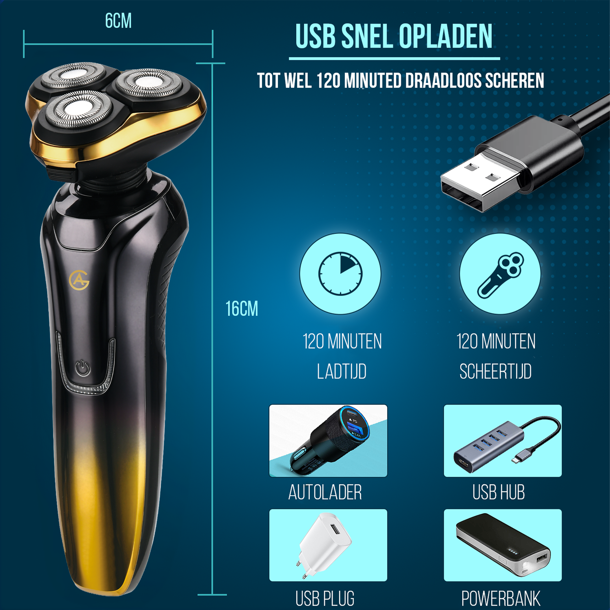 AG Scheerapparaat Black & Gold