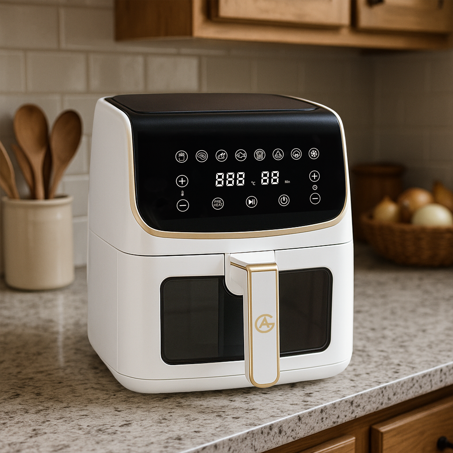 AG Airfryer XXL - White- Tot 8 personen - Met Kijkvenster