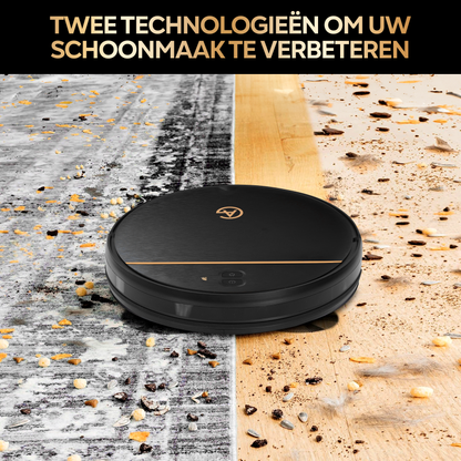 AG Robot Stofzuiger Met Dweilfunctie - Gold Stripe Design