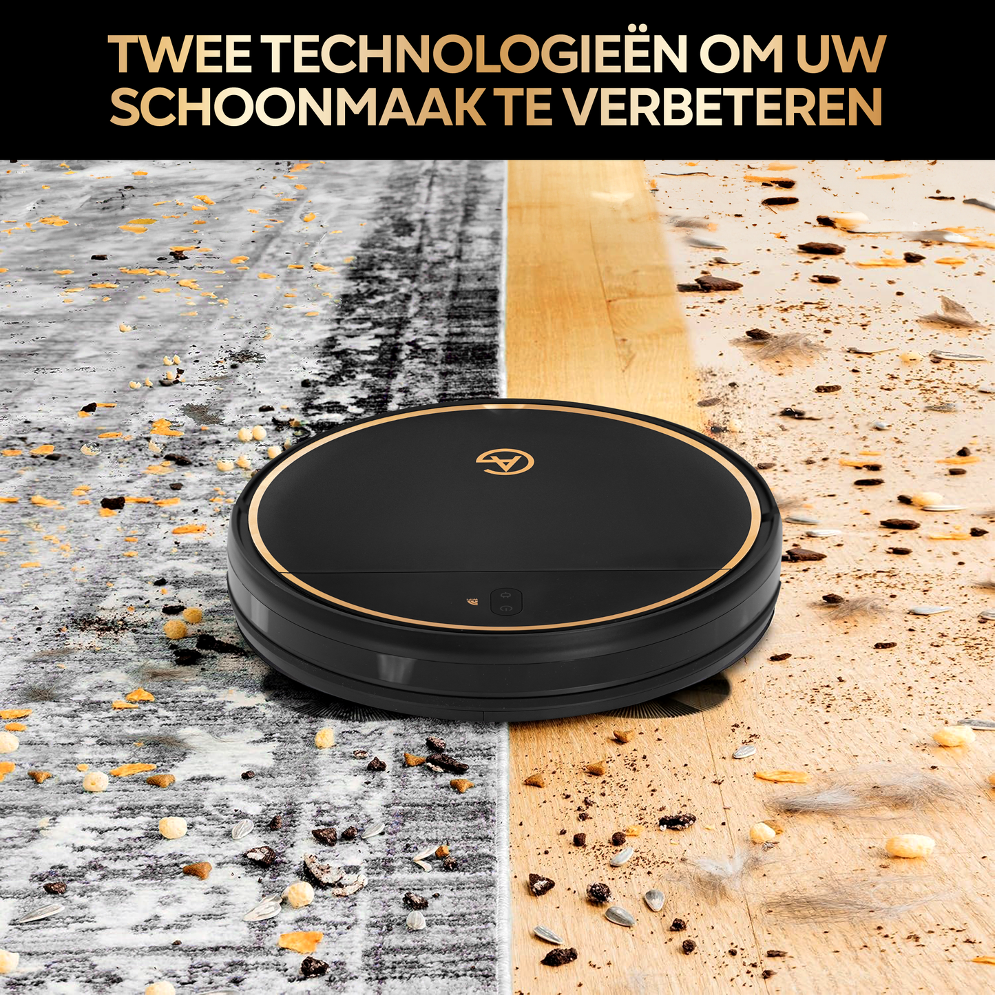 AG Robot Stofzuiger Met Dweilfunctie -Gold Ring Design.