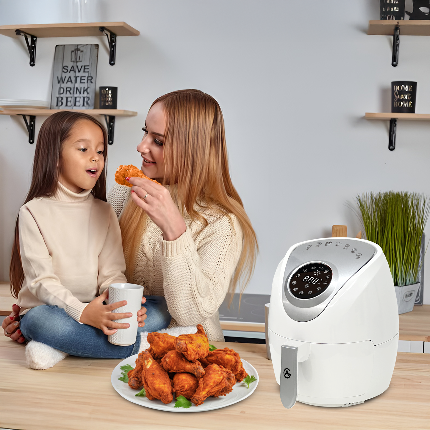 AG Airfryer Compact - White- tot 4 Personen - 4 Liter